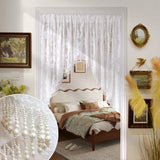 Yeknu  Exquisite Embroidery Heavy Du Door Curtain No Punching Required Aosphere Sensation Bead Hanging Curtain Lace Door Curtain