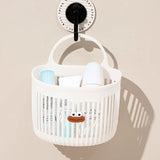 Yeknu  Cute Reusable Kitchen Hanging Baskets Sausage Mouth Cartoon Storage Basket Space-Saving Wall-mounted Organizer