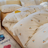 Yeknu  New cartoon pure cotton bed four-piece set four seasons skin-friendly girl heart bed sheet quilt cover student dormitory bedding
