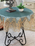 Yeknu  New Lace Tablecloth Pastoral round tablecloth Dining table cloths Home Embroidery table cover rose gold decoration house towel