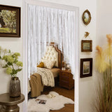 Yeknu  Exquisite Embroidery Heavy Du Door Curtain No Punching Required Aosphere Sensation Bead Hanging Curtain Lace Door Curtain