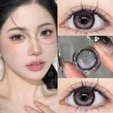 Yeknu  1 Pair Purple Color Contact Lenses with Myopia for Eye Lenses Beauty Pupils Natural Eye Lenses Cosmetic Fast Shipping