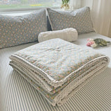 Yeknu  Pure Cotton Summer Cooling Duvet 1-Piece Lace Soybean Fiber Airable Cover