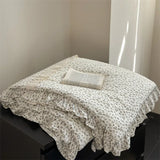 Yeknu  spring and summer new knitted cotton French small floral printing lace summer quilt summer cool quilt air conditioner quilt