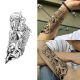 Yeknu  Lasting 15 days temporary tattoo sticker waterproof non-reflective knight pattern sticker body art fake tattoo on boy's arm