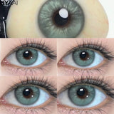 Yeknu  2pcs/Pair Color Contact Lenses Myopia Contact Color Lens Eyes Lenses for Eyes Blue Lenses with Diopters Yearly Cosmetics