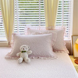 Yeknu 100% Cotton 2pcs Flower Prints Ruffles Pillowcases 48x74cm Sizes Cushion Cover for Bed Floral Style Adults Kids Pillowslip 베개커버