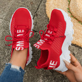 Yeknu  women's casual shoes fly-woven upper running tide Korean version large size sports casual