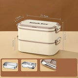 Yeknu  1500ml Portable Stainless Steel 316 Thermal Lunch Box With Insulation Bag Leak-Proof Bento Box Adult Student Food Container