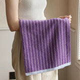 Yeknu  Retro Striped Pure Towels Soft Kindly-Skin Face Towel Bathroom Absorbent Face Adult Household Towels