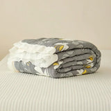 Yeknu  Bamboo fiber Puff blanket Jacquard bed plaid Stitch bed linen Antibacterial summer Blankets and bedspreads Home and decoration