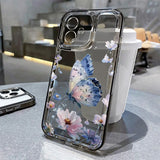 Yeknu  Gold Butterfly Phone Case For iPhone 17 16 15 11 13 12 14 Pro Max 16e Air 7 8 Plus XR SE Soft TPU Transparent Cover