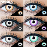 Yeknu Cosplay Anime Accessories Color Contact Lenses Yearly Halloween Color Lens Eyes Cosmetic Colored Contacts 2pcs Contacts