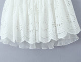 Yeknu  White Lace Embroidery Halter Neck Dress New Summer Sleeveless Backless Sexy A-Line Dresses Women Slim Party Dress