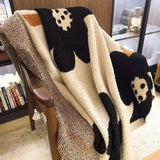 Yeknu  Designer Sunflower Class A Autumn and Winter Half-edge Fleece Knitted Blanket Sofa Office Nap Blanket