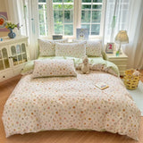 Yeknu  Floral Printed Duvet Cover 1Piece- 100% Cotton Luxury Bedding, Pre-Washed for Softness, for Bedroom Decor - Zipper Closure