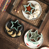 Yeknu  1PC Japanese Tableware Dumpling Plate with Vinegar Plate Creative Breakfast Ceramics Commercial Tableware Creative Household
