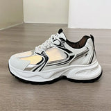 Yeknu  Versatile platform spring new fashion casual sports shoes women breathable ultra-light running dad shoes