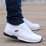Men PU Loafers Non Slip Walking Flats Breathable Outdoor Slip on Casual Shoes for Male Work Office Driving Sneakers