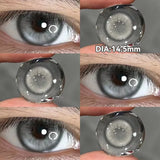 Yeknu  2PCS New Gray Prescription Contact Lenses Fashion Pupils Cosmetics Eye Color Lenses Myopia Colored Contact Lenses Brown