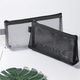 Yeknu  1Pc Clear Mesh Pencil Case Stereoscopic Portable School Supplies Pen Box Bill Storage Bag Zipper Pouch Office Student Pen Bag