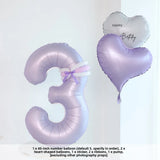 Yeknu  40-Inch Number Balloons for Birthday Photoaphy Props Boys Girls One Year Old Creme Purple Decorative Scene Arrangement