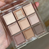 Yeknu  Smoky Black Eye Shadow Palette 9 Colors Black Gray Rose Eyeshadow Lasting Shimmer Eyes Makeup Dark Pressed Glitter Eyeshadow