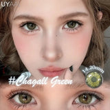 Yeknu  Color Contact Lenses Lenses Brown Pupils Color Contact Lenses for Eyes Green Lens 1 Pair/2pcs Pupils Cosmetic Lens