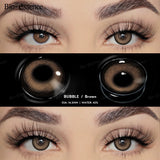 Yeknu  1 Pair Colored Contact Lenses with  Prescription Myopia Lenses Degree Natural Lenses Brown Lenses Yearly