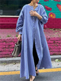 Yeknu  Spring Long Shirts Dress Women Striped Print Fashion Korean Style Loose Ladies Shirts Dresses Long Sleeve Woman Casual Dress