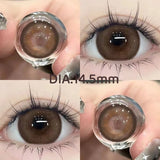 Yeknu  2PCS New Colorcon Contacts Lenses with Myopia Blue Large Diameter Brown Natural Eye Beauty Lens Circular lens Big Eye