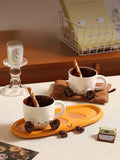 Yeknu  Ele Cerc Coffee Mug High Aesthetic Value Special Design Ladies Cup Fine Dert Plate Creative Home Daily Use