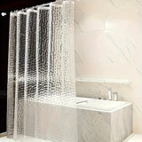 Yeknu  Transparent Waterproof Shower Curtain Bathroom Translucent Partition Curtain Easy Clean Wipe Mildew Proof Curtains with Hooks