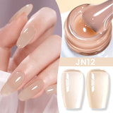Yeknu  10ml Jelly Nude Gel Nail Polish Crystal Translucent Coffee Soak Off Semi-Permanent Varnish Base Top Coat Manicure