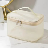 Yeknu  Fashion Transparent Mesh Travel Cosmetic Bag Storage 1/2/3 layer Toiletry Bag Large Capacity Make Up Organizer Bag Women's