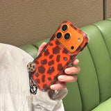 Yeknu  ins autumn and winter retro niche blue brown leopard print stars are suitable for Apple 17 mobile phone case iPhone
