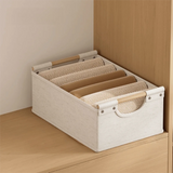 Yeknu  Foldable Fabric Storage Bin Stackable Thicken Clothes Storage Box Wood Handle Washable Closet Storage Container Drawers
