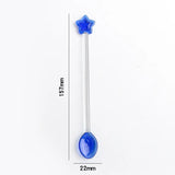 Yeknu  Japanese Style Creative Milk Dessert Star Spoon Colorful Transparent Glass Spoon Cute Long Handled Coffee Stirring Spoon