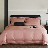 Yeknu  3 Line Embroidery Duvet Cover and 2Pillow Shams Set with Zipper Closure 100%Cotton 600 TC Premium Quality Ultra Soft Bedding set