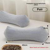 Yeknu 2025 new pure cotton three-dimensional triangular striped buckwheat pillow full buckwheat hull filling to protect cervical spine