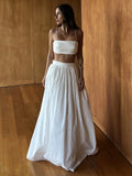 Yeknu  Jastie 100% Cotton Suspender Underwear Half Long Skirt Set Summer Beach Style Sexy Stylish Underwear Skirt Set Women's Clothing