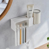Yeknu  Bathroom Shelves Wall Mount Toothbrush Toothpaste Holder Suction Cup Storage Rack Toiletries Organizer Bathroom Accessories