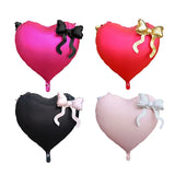 Yeknu  Heart-shaped Foil Balloon with Bow for Women Birthday Party Weddings Baby Shows Valentine's Day Anniversary Photograph  Decor