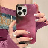 Yeknu  Simple Black Purple Gradient Vortex Pattern Phone Case For iPhone 15 Cases iPhone 11 12 13 14 16 Pro Max XS X XR 7 8 Plus Cover