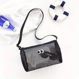 Yeknu  Swimming Bag with Large Capacity Waterproof Beach Bag Mesh Breathable Single Shoulder Crossbody Cylindrical Travel Bag Washing