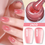 Yeknu  10ml Jelly Nude Gel Nail Polish Crystal Translucent Coffee Soak Off Semi-Permanent Varnish Base Top Coat Manicure