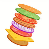 Yeknu  8pcs/set Burger Shape Coaster Creative Cup Pad Silicone Insulation Mat Mug Holder Kitchen Dining Bar Table Decorations Kids Gift
