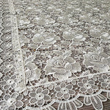 Yeknu  Luxury white lace tablecloth, water soluble, embroidered roses for tea, wedding, kitchen, party, christmas, new year, decoration