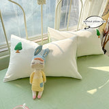 Yeknu  3 Piece bedding Set green Christmas tree embroidery Quilt cover Set comfortable duvet cover set for All Season