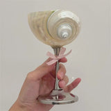 Yeknu  Handmade Shell wine glass conch cup design niche cocktail glass goblet ins style light luxury